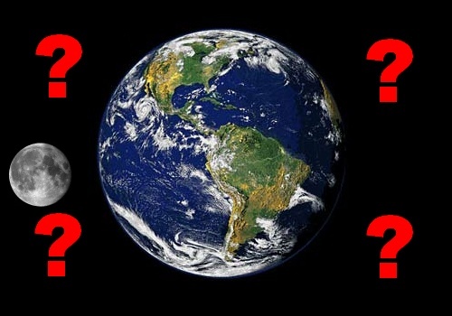 The earth and the moon